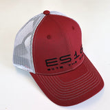ES16 Cap Tiefrot+weißes Mesh.
