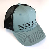 ES16 Cap Tiefolivfarbe + schwarzes Mesh