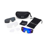 ES16 Enzo Brille. Schwarz mit blauer Linse. + 2 zusätzliche Linsen